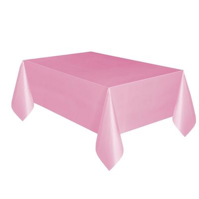 Pink Plastic Table Cover - 2