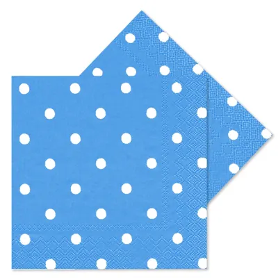 Polka Dot Blue Paper Napkins - 1