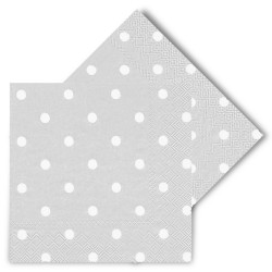 Polka Dot Gray Paper Napkins - Kikajoy