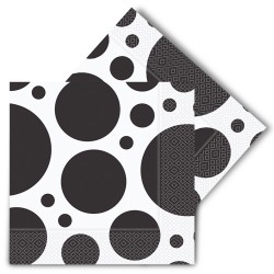 Polka Dot Mix Black Paper Napkins - Kikajoy