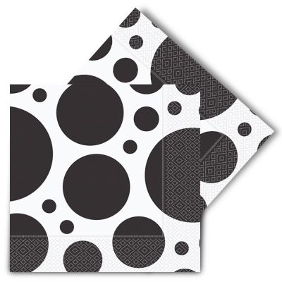 Polka Dot Mix Black Paper Napkins - 1