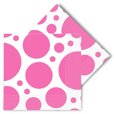 Polka Dot Mix Fuchsia Paper Napkins - 1