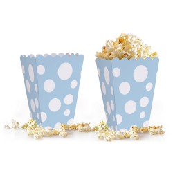 Polka Dot Mix Light Blue Popcorn Boxes - Kikajoy