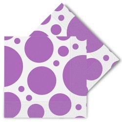Polka Dot Mix Lilac Paper Napkins - Kikajoy