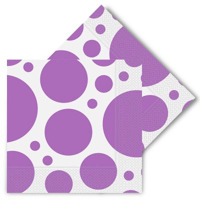 Polka Dot Mix Lilac Paper Napkins - 1