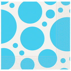 Polka Dot Mix Turquoise Paper Napkins - Kikajoy