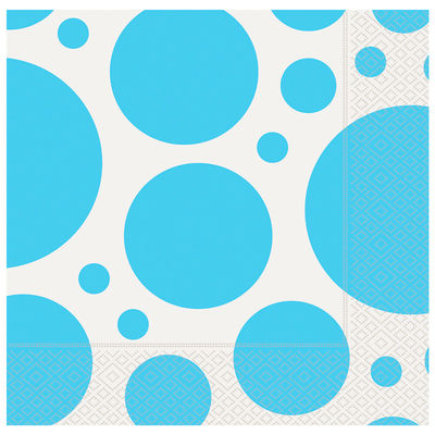 Polka Dot Mix Turquoise Paper Napkins - 1