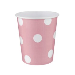 Polka Dot Pink Paper Cups - Kikajoy