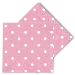 Polka Dot Pink Paper Napkins - Kikajoy