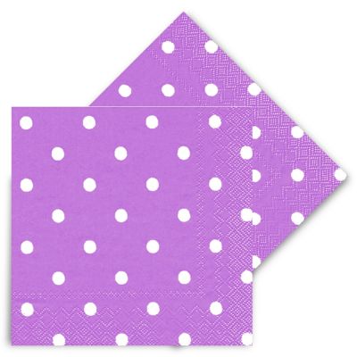 Polka Dot Purple Paper Napkins - 1