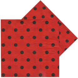 Polka Dot Red Black Paper Napkins - 