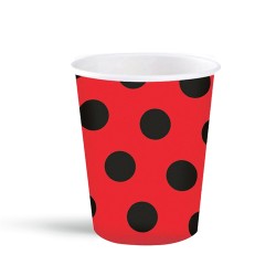 Polka Dot Red Paper Cups - Kikajoy