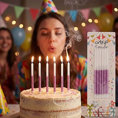 Purple Glitter Candles - 1