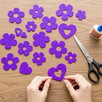 Purple Glitter EVA Craft Foam Sheet - 1