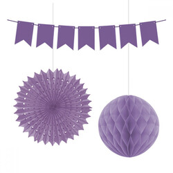 Kikajoy - Purple Paper Decoration Set - 3pcs