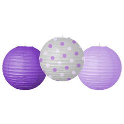  - Purple Paper Lanterns - 3pcs