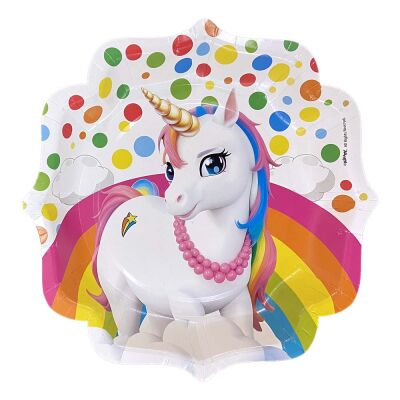 Rainbow Unicorn Paper Plates - 1