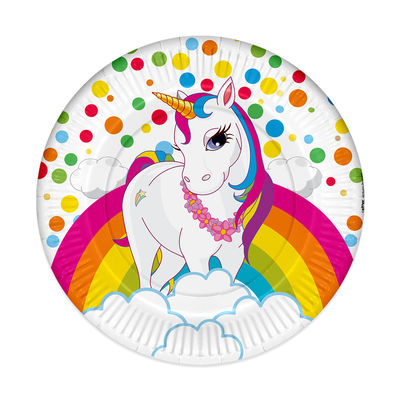 Rainbow Unicorn Paper Plates