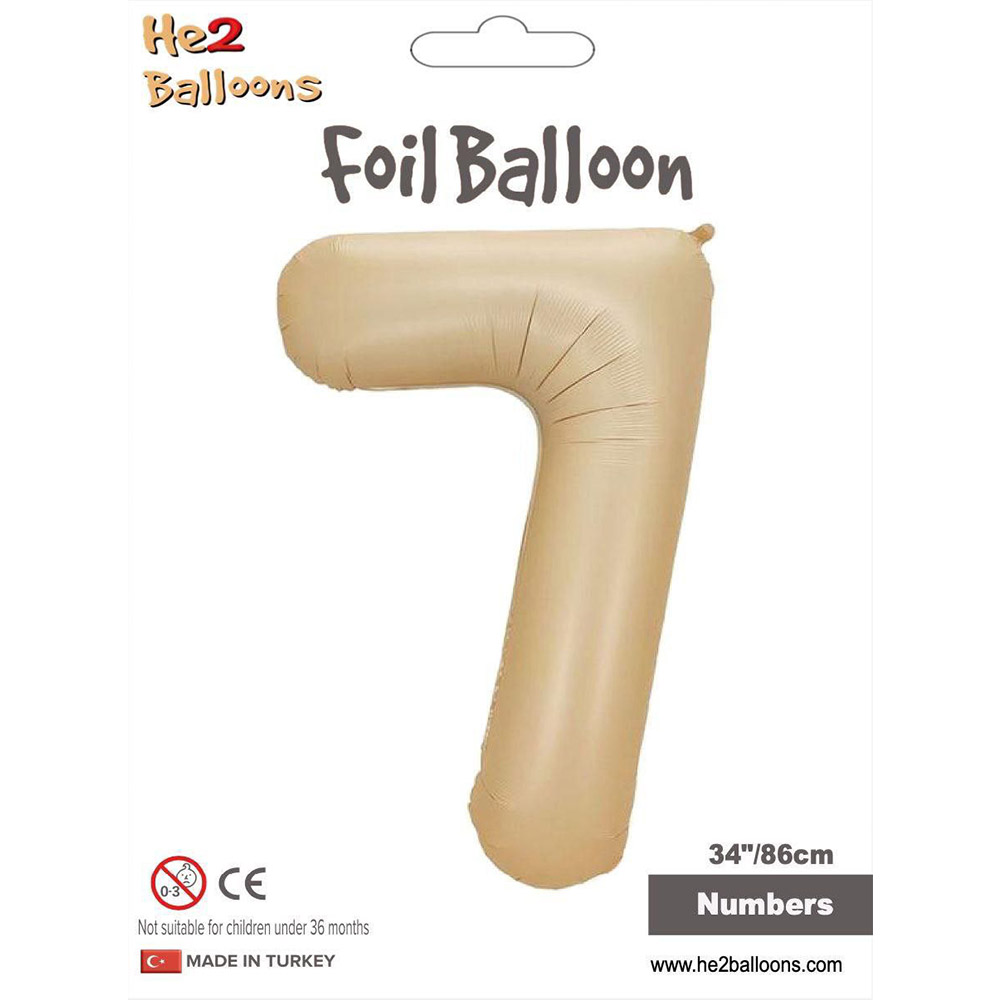 7 Rakam Karamel Folyo Balon 34"