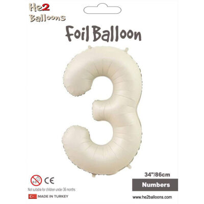 3 Rakam Krem Folyo Balon 34