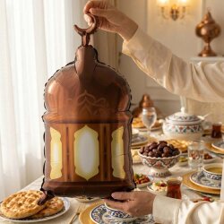 Ramadan Lantern Foil Balloon - Decorative Eid Mubarak Lantern Shaped - 1