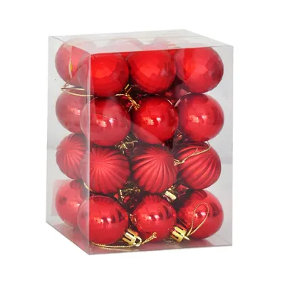 Red Christmas Ball Ornaments - 3