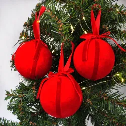 Red Christmas Ball Ornaments - 1