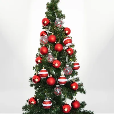 Red Christmas Ornaments Set - 25 pcs - 1