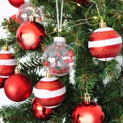 Red Christmas Ornaments Set - 25 pcs - (1)