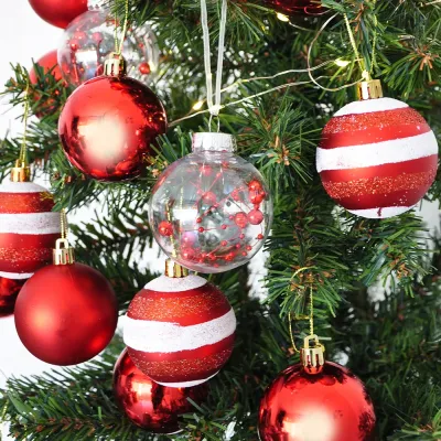 Red Christmas Ornaments Set - 25 pcs - 2