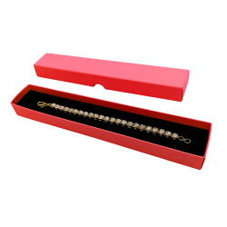 Red Cotton-Filled Chain Bracelet Box - 1
