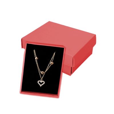 Red Cotton-Filled Necklace Box - 1