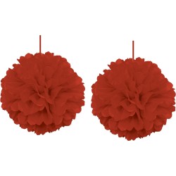  - Red Decoration Puff - 2pcs