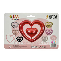 Red Double Heart Foil Balloon - 2