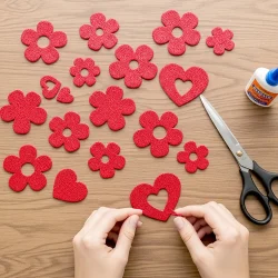 Red Glitter EVA Craft Foam Sheet - 1