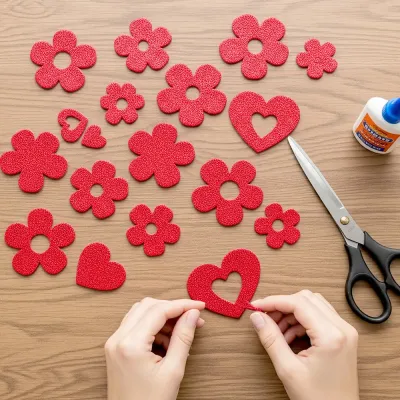 Red Glitter EVA Craft Foam Sheet - 1