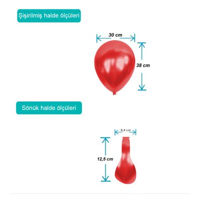 Red Metallic Balloons 12