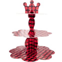 Kikajoy - Red Metallic Polka Dot Cupcake Stand