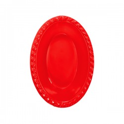 Red Plastic Oval Bowl - Kikajoy