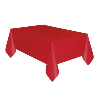 Red Plastic Table Cover - 2