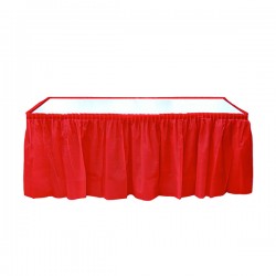Red Plastic Table Skirt - 2