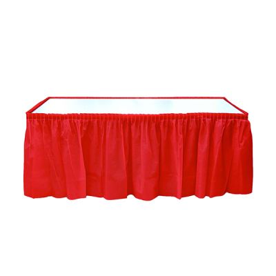 Red Plastic Table Skirt - 2