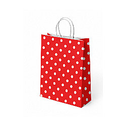 Red Polka Dot Paper Bags with Twisted Handles - Kikajoy
