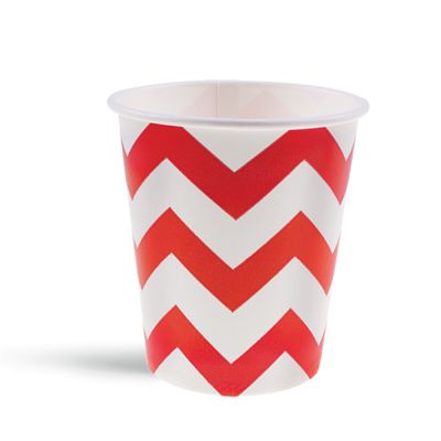Red Zig-Zag Paper Cups - 1