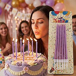 Retro Birthday Candles - Pink - 1