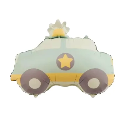 Retro Police Car Foil Balloon - Vintage Blue Patrol Cruiser for Birthday Parties - 2