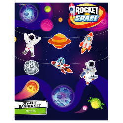 Rocket Space DIY-CUT Özel Kesim Banner - Thumbnail