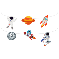 Rocket Space DIY-CUT Özel Kesim Banner - Thumbnail
