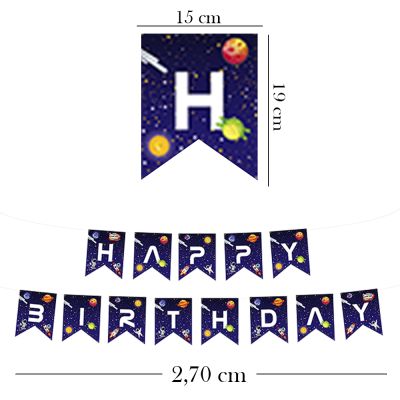 Rocket Space Happy Birthday Harf Afiş