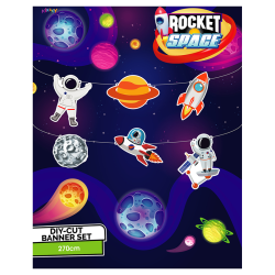 Rocket Space Paper Die-Cut Banner - Thumbnail